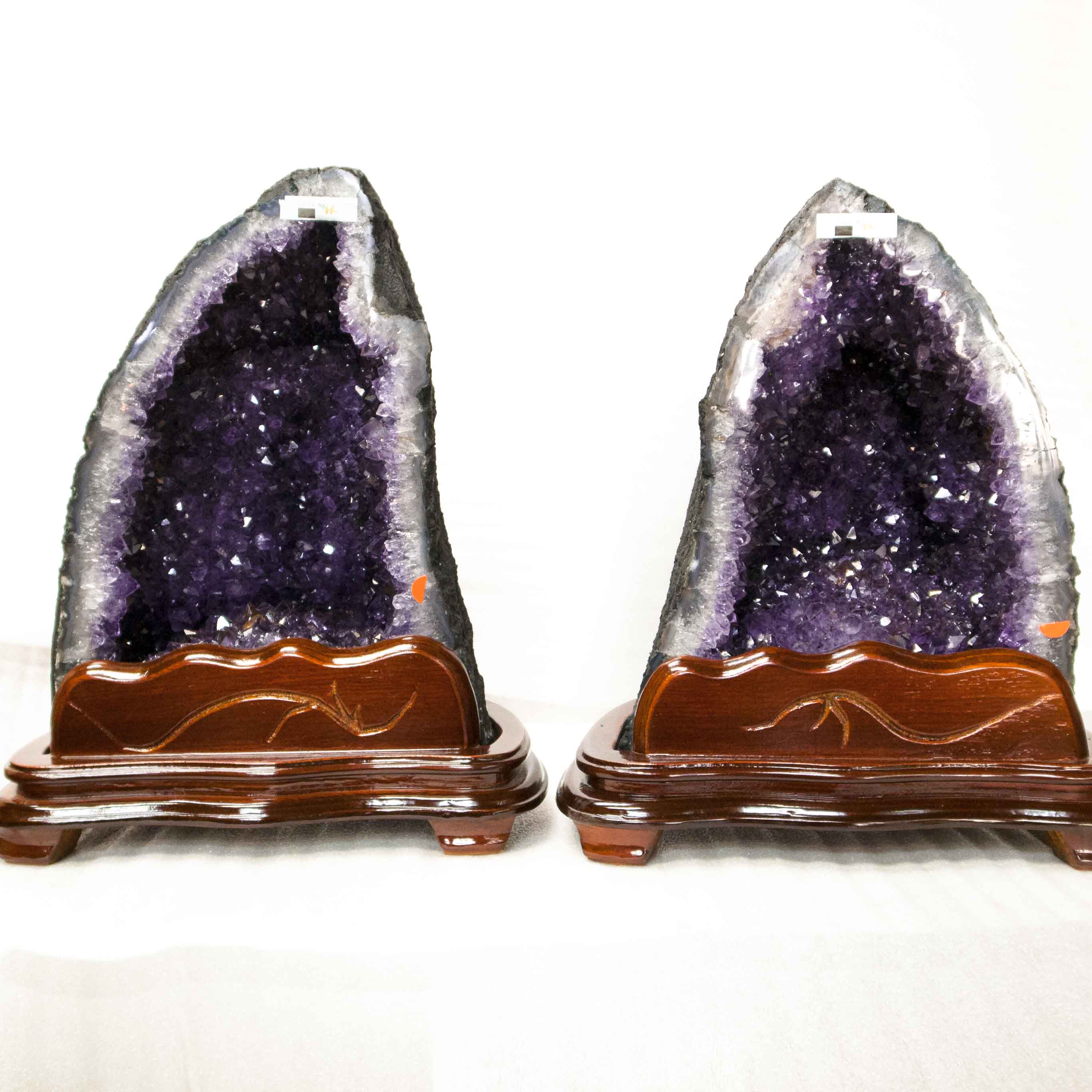 頂級巴西紫晶洞(一對)